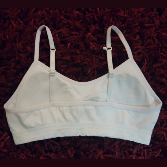 Girls Lace Trim White Racerback Training Bra - Picture 5 of 7